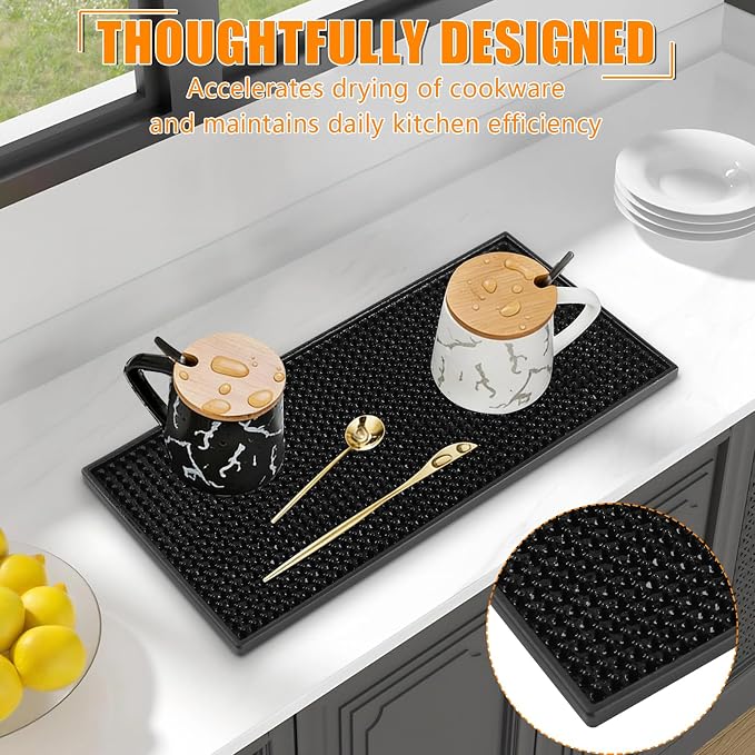 Ninsula 2 Pack Bar Mat, Non Slip Spill Proof Service Mat, Rubber Dish Drying Mat - Image 3