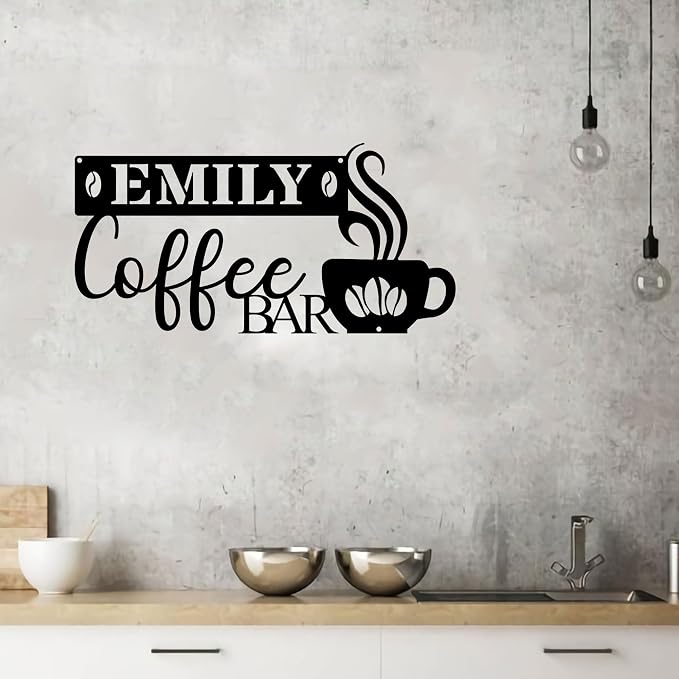Personalized Coffee Bar Metal Wall Art - Image 4