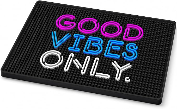 Good Vibes Only Bar Mat – Heavy Duty 18"x12" Rubber Bar Mats - Image 8
