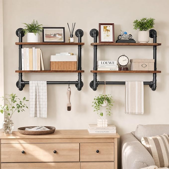 Merapi 24" Industrial Floating Shelves - Image 2