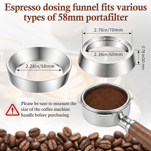 58mm Espresso Dosing Funnel for Portafilter, Magnetic Aluminum Coffee Dosing - Image 2