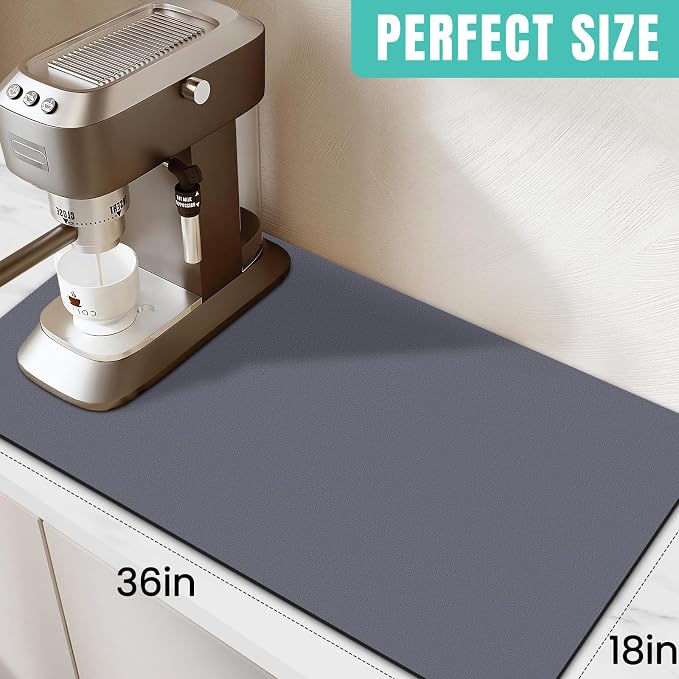 WISELIFE Coffee Mat Super Absorbent Dish Drying Mat Coffee Bar Accessories Match - Image 2