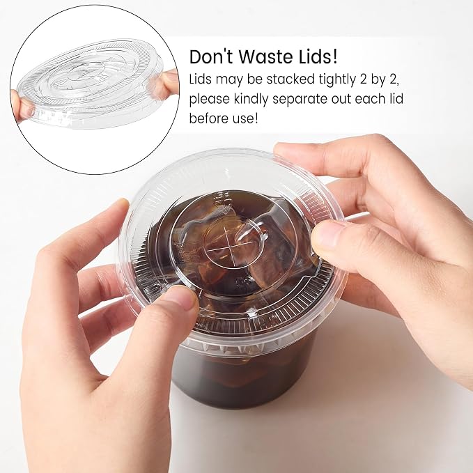 [100 Sets - 12oz Round Bottom Clear Plastic Cups - Image 8