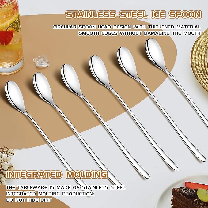 Long Handle Iced Tea Spoons, Ice Cream, Cold Drinks - Image 7