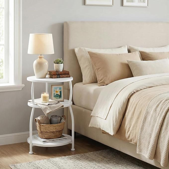Round Side Table, 3-Tier End Table - Image 5