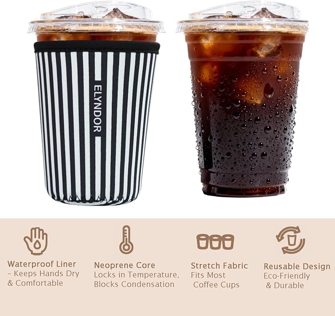 Reusable Insulated Sleeve for Iced Coffee Cup, Beverage Holder for Iced Coffee - Image 6