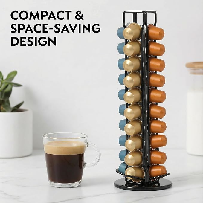Coffee Pod Holder for Nespresso OriginalLine Capsules, Rotating Carousel Coffee - Image 6