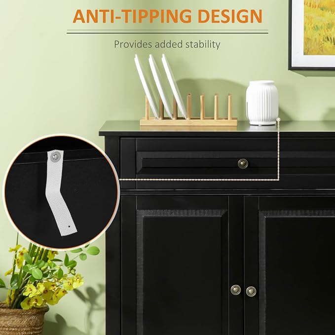 HOMCOM Sideboard Buffet Cabinet, Modern Buffet Cabinet - Image 6