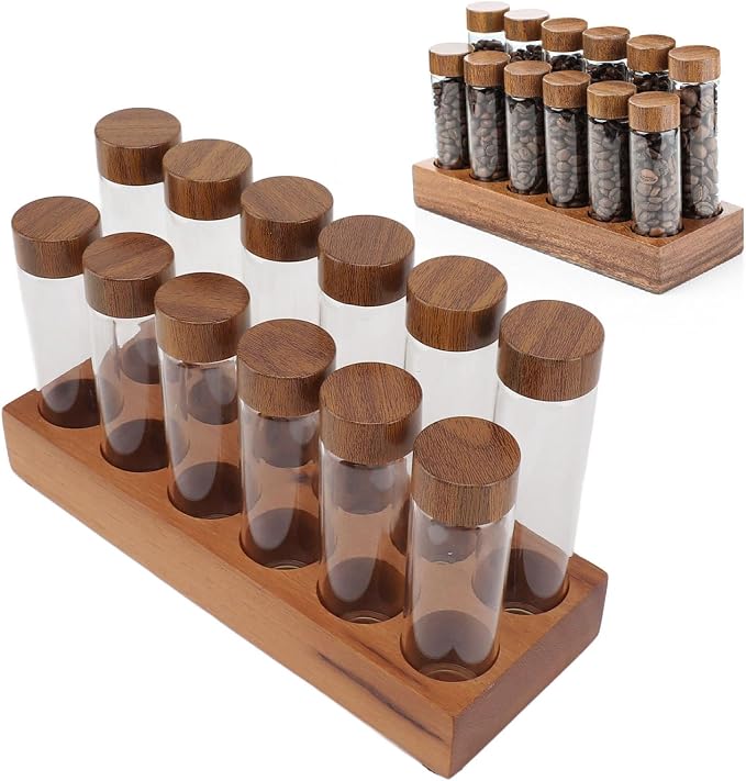 Coffee Bean Storage Tubes, Glass Coffee Bean Container Offee Jar Coffee Bean - Image 7