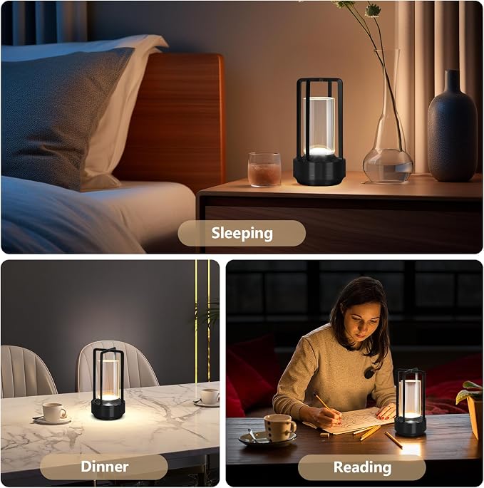 Cordless Portable LED Table Lamp, Small Rechargeable Battery Operated Desk Lamp - Image 3