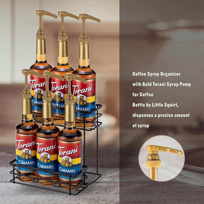Coffee Syrup Organizer, 6 Bottle Capacity Syrup Stand, 2 Tier Syrup Rack - Image 7