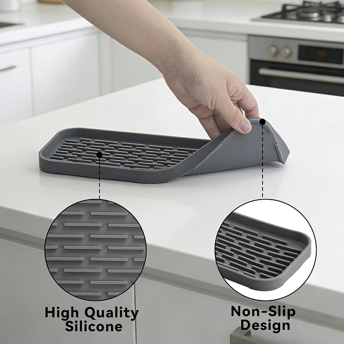 Drip Tray for Drink Dispenser, 1 Pack Gray Reusable Drip Pan for DD&HAPP Glass - Image 4