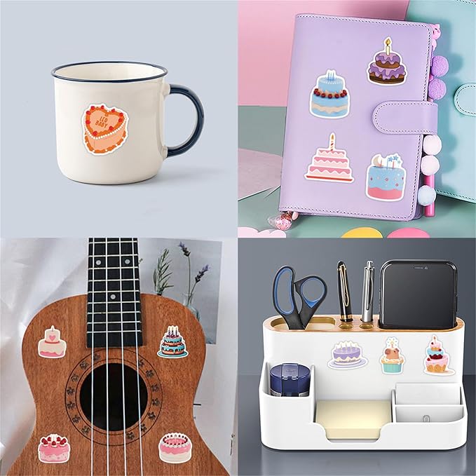 Birthday Cake Stickers 50Pcs Happy Birthday Cake Stickers - Image 4