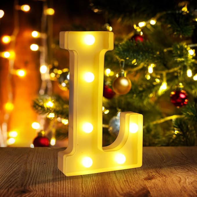 Light Up Letters L, LED Sign Marquee Letters 26 Alphabet by funsky