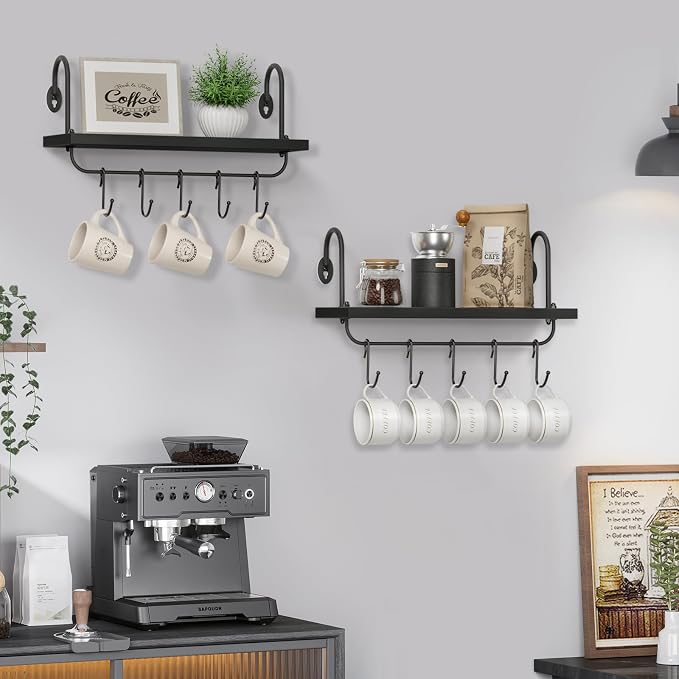 Olakee Floating Wall Shelves for Kitchen Bathroom Coffee Nook - Image 2