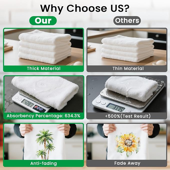 CUTHOLLOW Tree and Leaves Decorative Kitchen Towels Set of 4, 15.74"x23.62" - Image 3