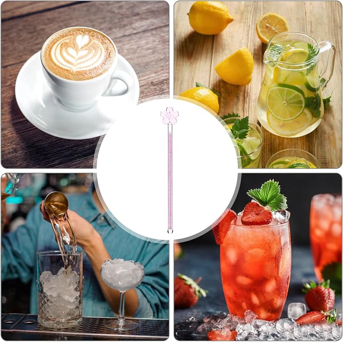 KALLORY 1pc Flower Design Glass Stirring Rod Muddler - Image 9
