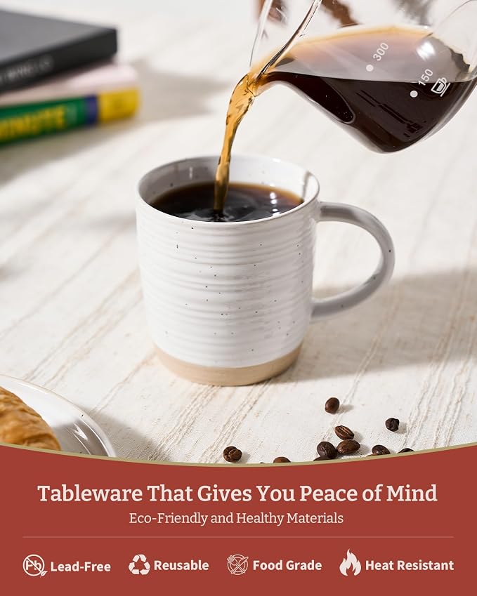 famiware Coffee Mugs Set of 6, 13 oz Mug Set, Ceramic Cup Set - Image 4
