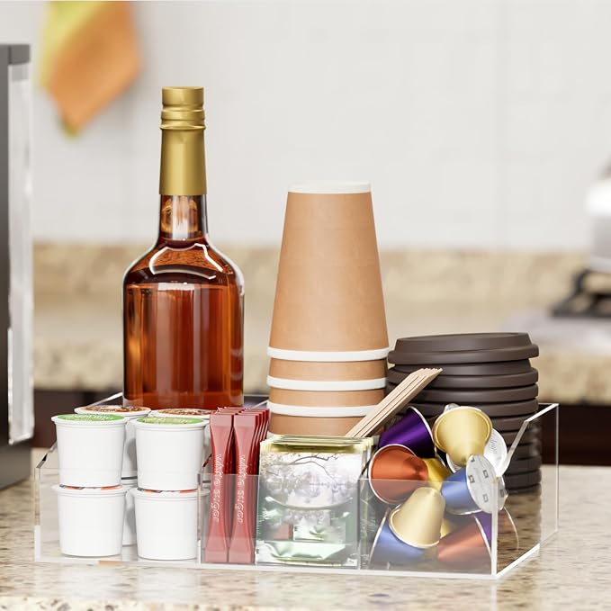 Neatsure Coffee Bar Station Organizer, Acrylic Countertop Holder - Image 2