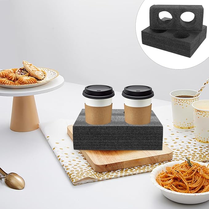 Cup Carrier 4pcs Multiple Holes Cup Holder Foam 2 and 4 Tray Drink Carrier - Image 4