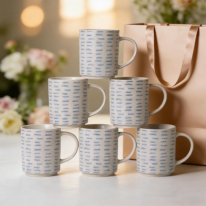 Coffee Mugs Set of 6, 17oz Ceramic Mugs - Image 9
