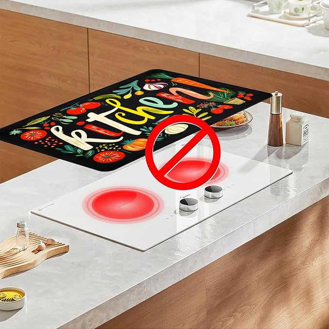 Colorful Kitchen Stove Top Cover 28.3 x 20.5 Inches, Heat Resistant Glass Stove - Image 6