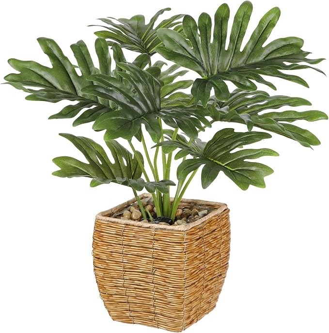 Briful Fake Plants Potted Monstera Artificial Plants Indoor Realistic Greenery by Briful