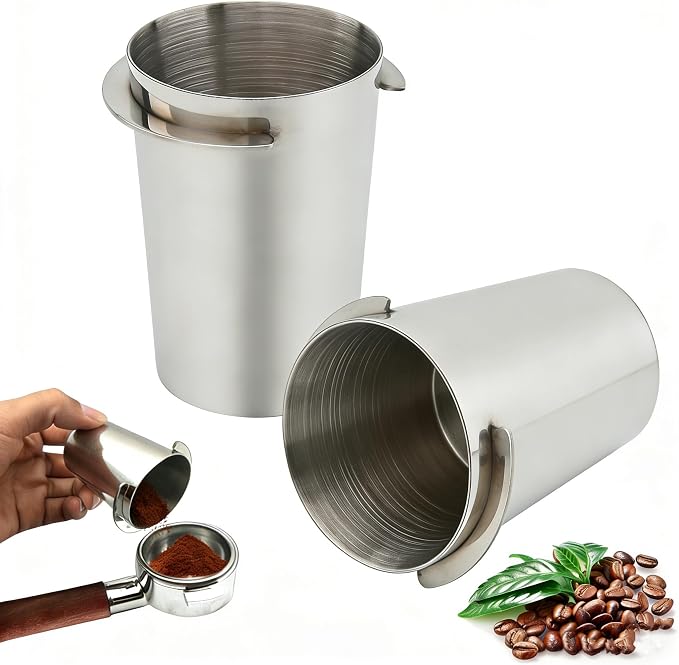 2Pcs 58mm Dosing Cup, Stainless Steel Espresso coffee Dosing Cup Espresso by TQEONKL