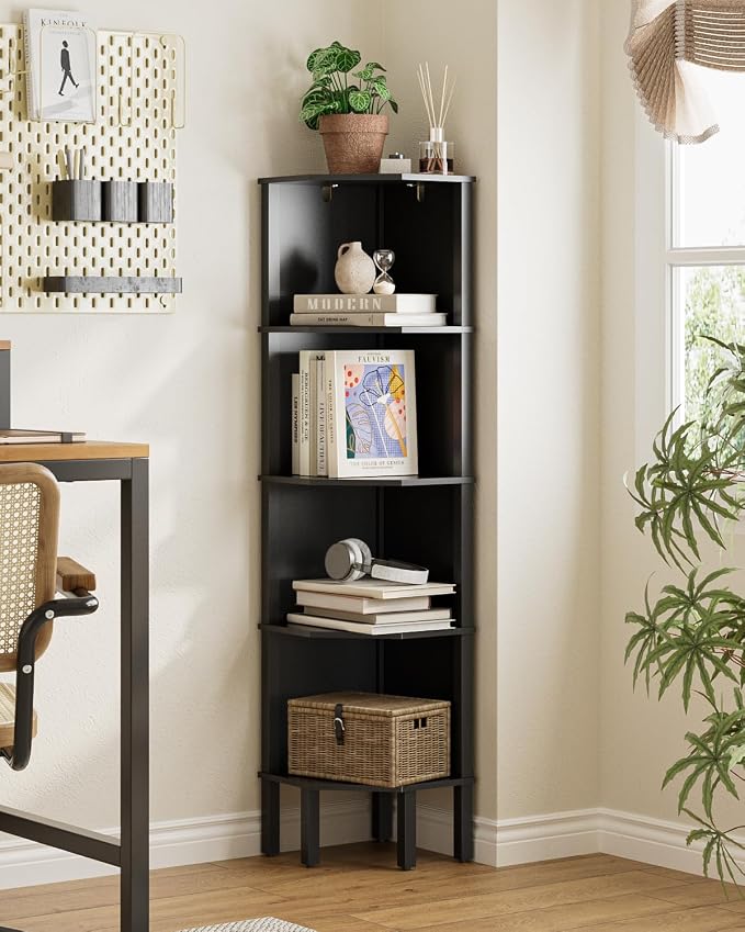 Corner Shelf, 5 Tier Corner Bookshelf, Display Corner Shelf Stand - Image 3