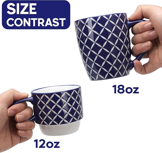 Schliersee 18 OZ Large Coffee Mugs Set of 6, Ceramic Mug - Image 3