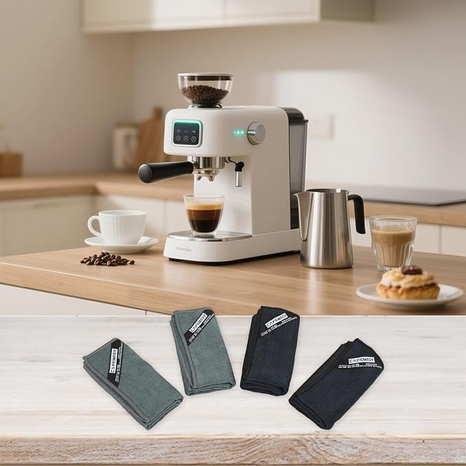 4 PCS Coffee Machine Cleaning Towels Water Absorbing Microfiber Rags - Image 4