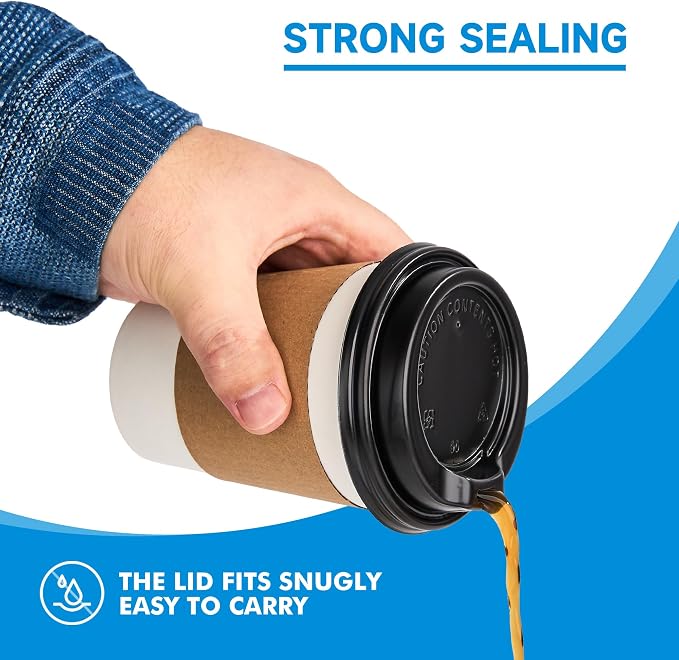 RACETOP 12 oz 100 Pack Disposable Paper Coffee Cups - Image 5