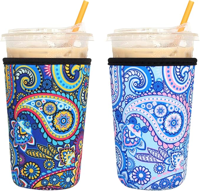 2 Pack Reusable Iced Coffee Sleeves by FRRIOTN