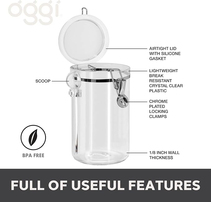 OGGI Clear Canister Airtight 61oz - Image 2
