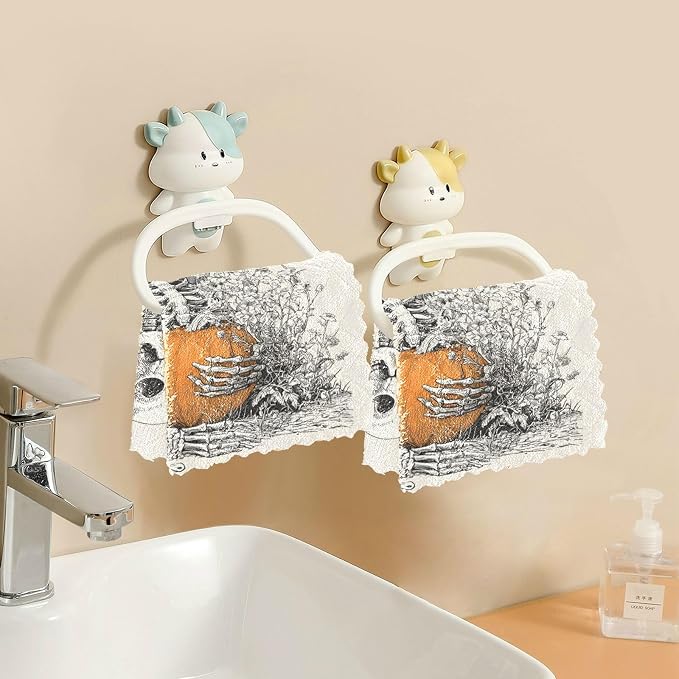 ALAZA Kitchen Towels Halloween Pumpkins Skeleton Dish Towels Multipurpose - Image 5