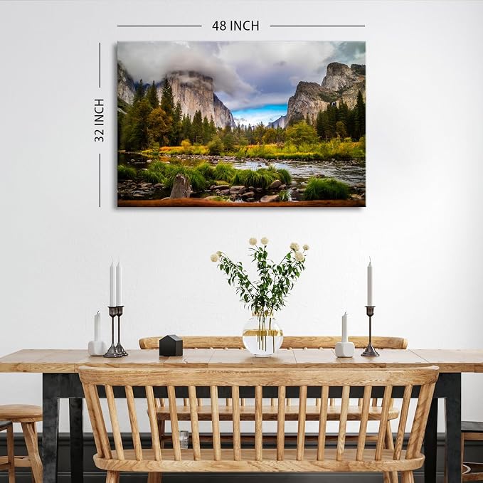 California Yosemite Wall Art Living Room Home Decoration, Panorama of National - Image 5