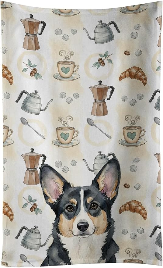 Caroline's Treasures Black and White Cardigan Welsh Corgi Coffee Bar Kitchen by CarolinesTreasures