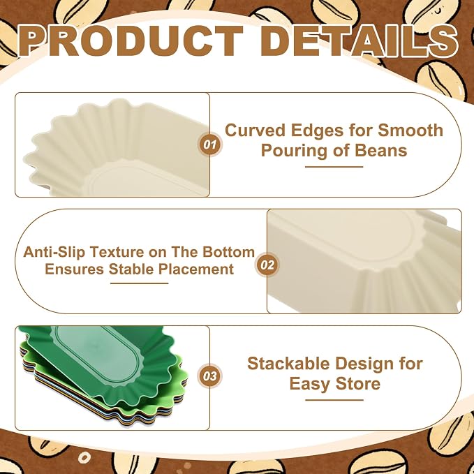 uxcell 4Pcs Coffee Beans Sample Tray, 450g Coffee Beans Display Dish Reusable - Image 3