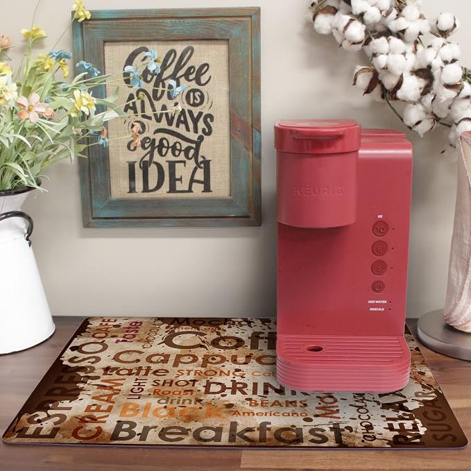 Coffee Maker Mat for Countertop – Absorbent, Non-Slip Coffee Bar Mat, Protects - Image 4