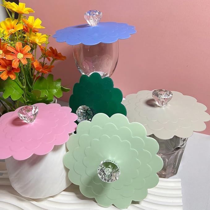 flower Silicone Cup Covers, Flexible Mug Covers, Tea Pots, Hot Cup Lids - Image 6
