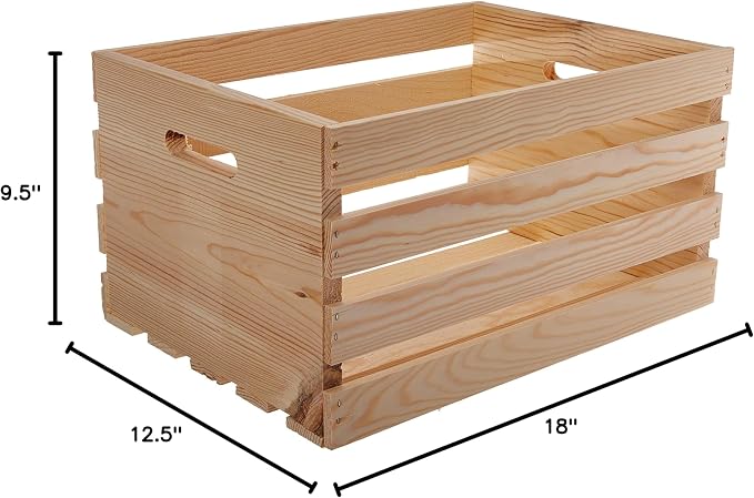 HOUSEWORKS 67140 18" Lx12.5 Wx9.5 H Large Crates & Pallet Wood Crate - Image 7