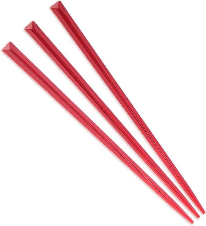 BambooMN - Triangular Prism Plastic Fruit Appetizer Cocktail Pick 3.5" - Red - by BambooMN