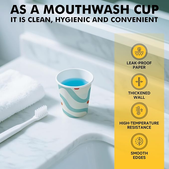 RACETOP Paper Cups 3 oz, Bathroom Cups 3 oz, Disposable Bathroom Paper Cups - Image 4
