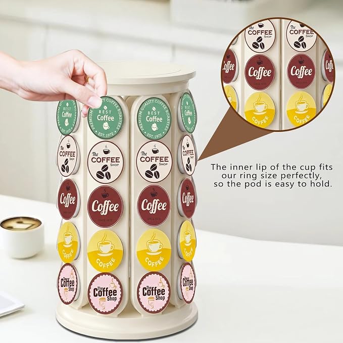 K Cup Holder, Coffee Pod Storage Carousel Holder Organizer Compatible - Image 5