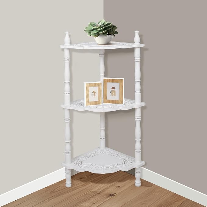 Corner Book Shelf, Corner Table, Corner Shelf Stand, Bathroom Corner Shelf - Image 2