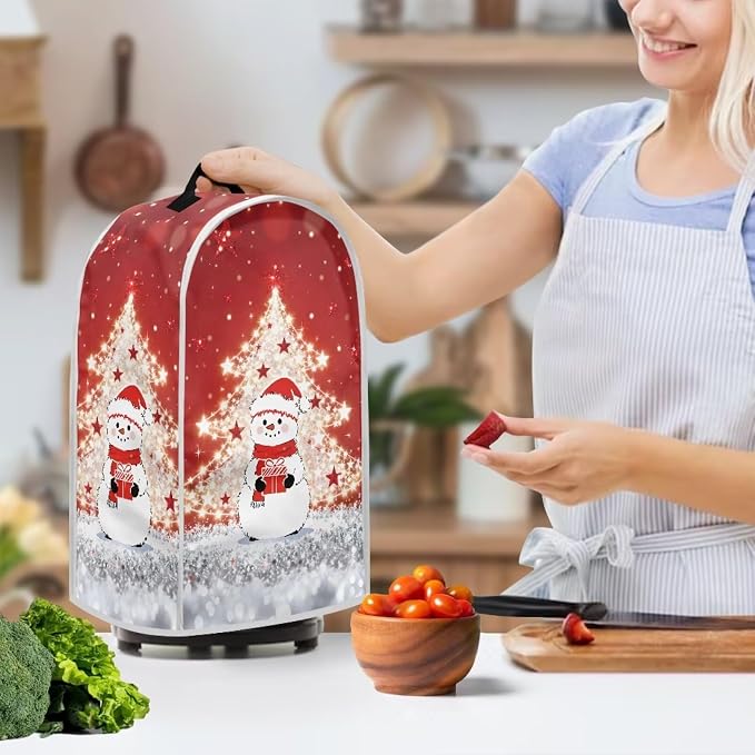 Christmas Tree Snowman Blender Dust Cover, Anti Fingerprint Polyester Stand - Image 3