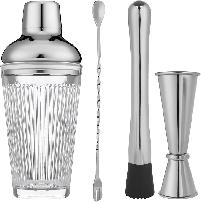 Silver Cocktail Shaker Set by FayuuGem