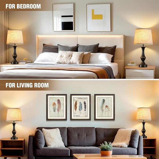 Luvkczc Upgraded Touch Table Lamps Set of 2, Dimmable Nightstand Lamps - Image 9