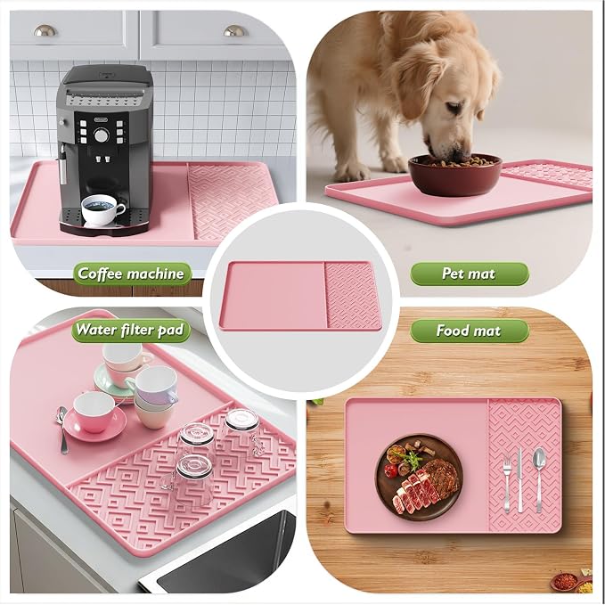 Silicone Coffee Mat with Raised Edges 19" x 12" – Waterproof Countertop Mat - Image 6