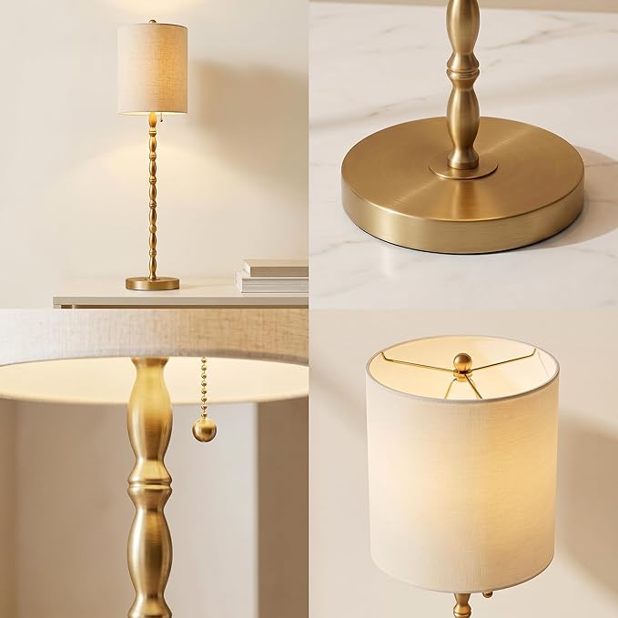 Buffet Lamps Set of 2, 28.5" Tall Brass Finish Lamps - Image 2
